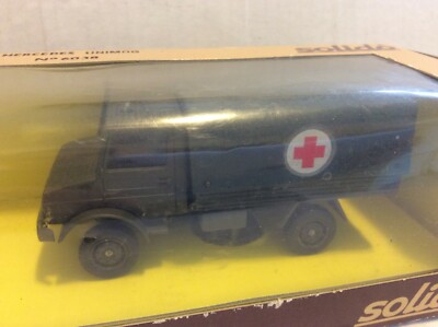 Lot 3 Engins Militaires Solido 1/50 - Mercedes Unimog, Peugeot, Simca Unic - Vert, Occasion