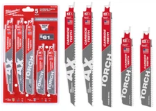 New Milwaukee SAWZALL Carbide Reciprocating Saw Blade Set (5-Piece) 49-22-5505