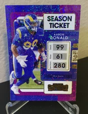 2021 Contenders Aaron Donald (Ultra Rare) STARDUST PURPLE SEASON TICKET SSP #56