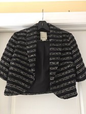 Anthropologie Elevenses Black/ Silver Cover Up Jacket, Size S. Nwot