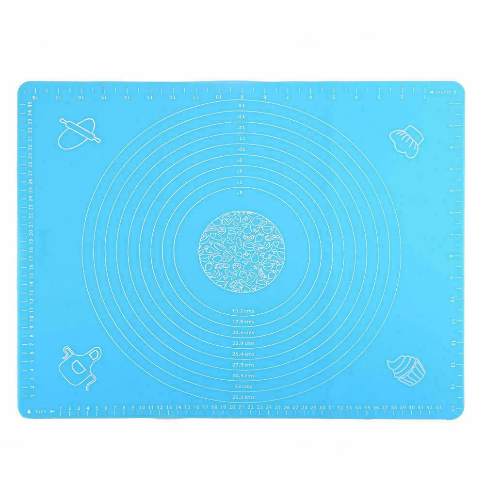 65x45 cm Backmatte Silikonmatte Teigunterlage Ausrollmatte - Blau - Rosa - Grün