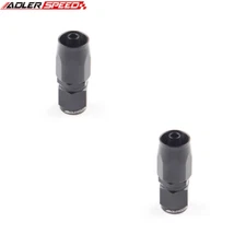 ADLERSPEED 2PCS -4AN AN4 AN-4 Straight Oil Fuel Line Hose End Fitting Black