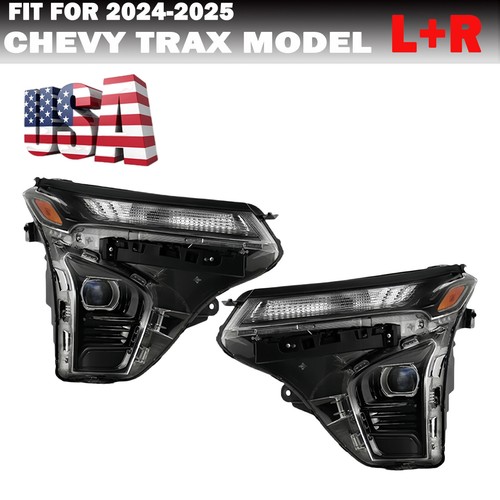 Right Side LED Projector Headlight For 2024-2025 Chevy Trax LT/RS Active | With DRL & Black Housing | Direct Fit