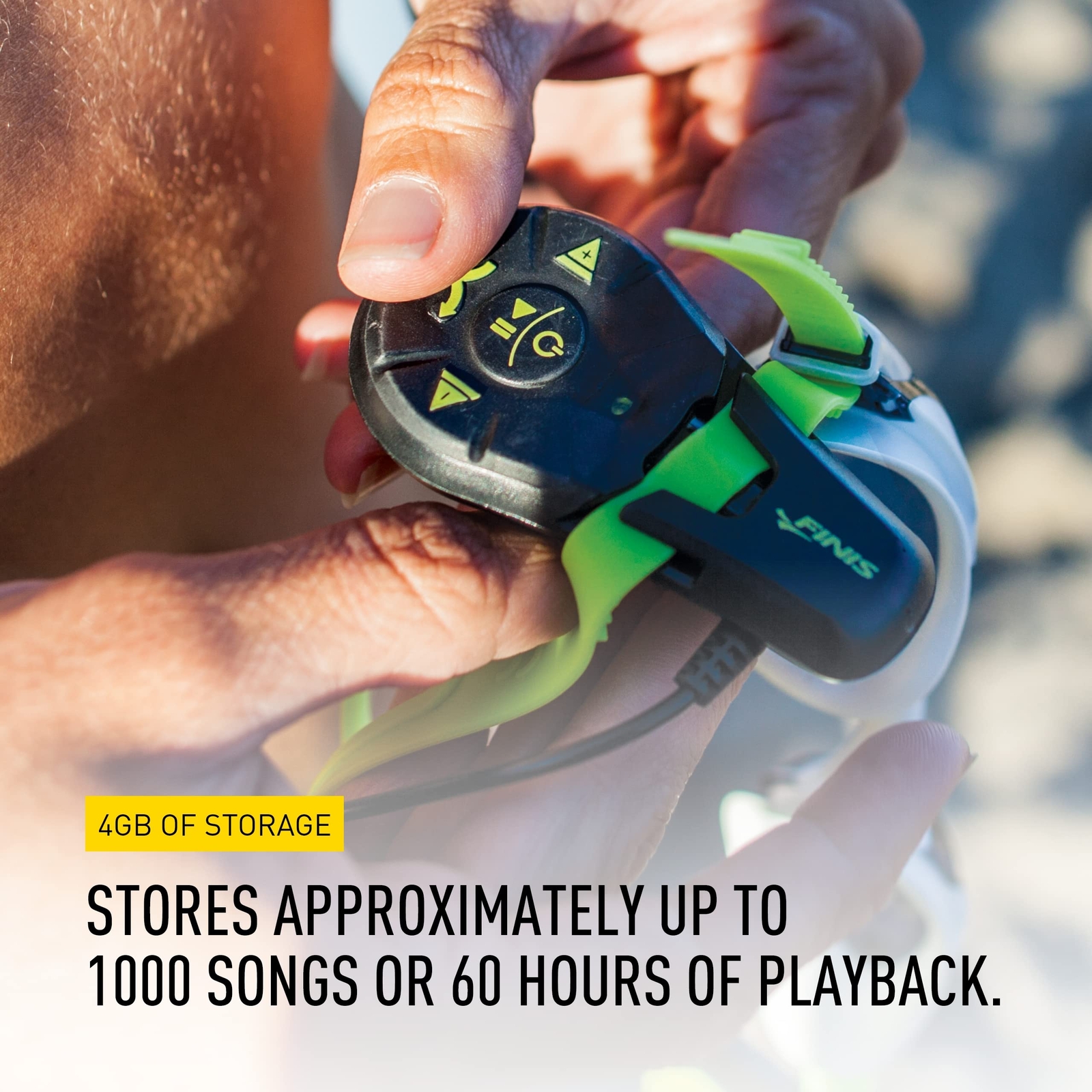 FINIS Duo Underwater Music MP3 Player with Bone Conduction Audio Black/Acid