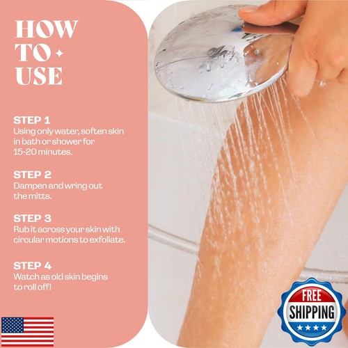 Exfoliating Mitt (4 PCS) – Deep Body Scrub Gloves, Turkish Hammam Exfoliator  - Bild 4 von 5