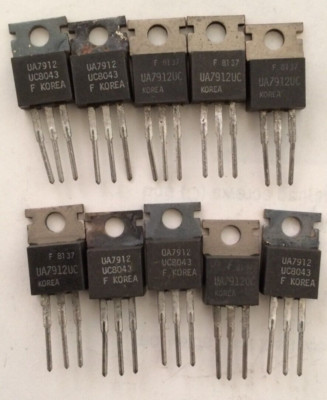 NOS 10x Fairchild UA7912 (negative) -12v Linear Voltage Regulator 1.5 amp