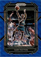 2022-23 Panini Prizm #283 Gary Payton Prizms Blue Wave North Carolina Tar Heels