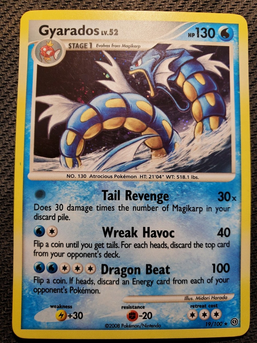 Gyarados 19/100 Stormfront Holo Rare Light Play LP Pokemon DNA