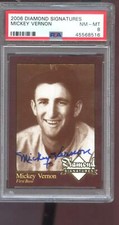2006 Diamond Signatures Mickey Vernon AUTO Signed Autograph PSA 8 Graded Card