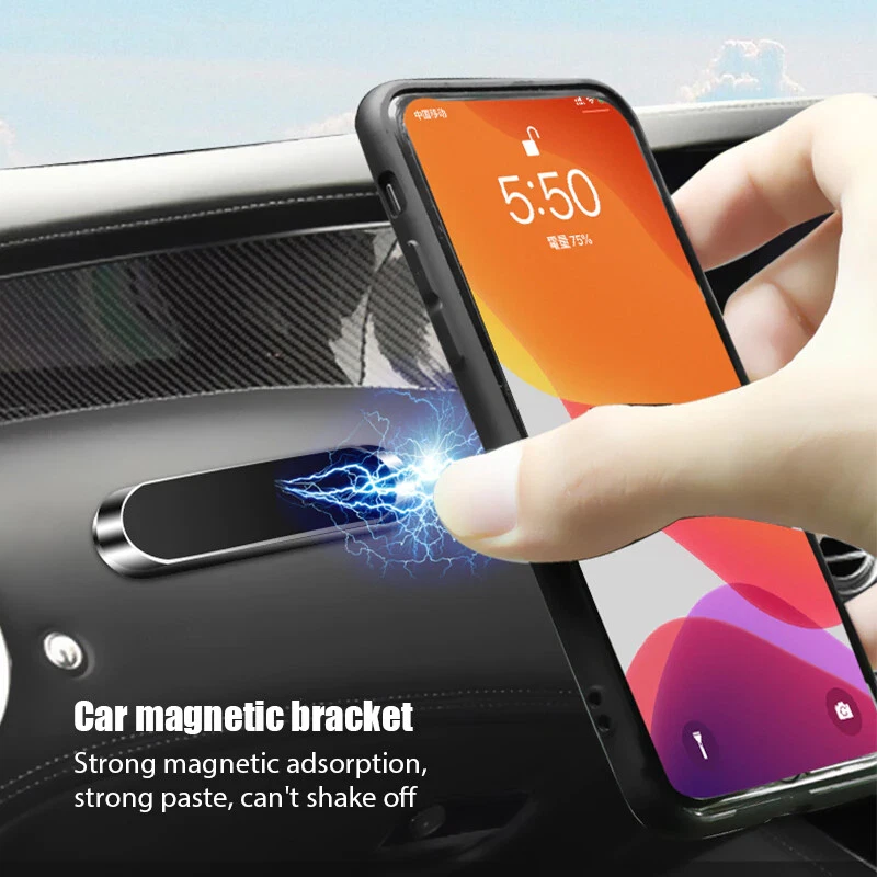 Magnetic Universal Car Mount Strip Phone Stand Holder Strong Magnet +Metal Plate - Image 2 of 4