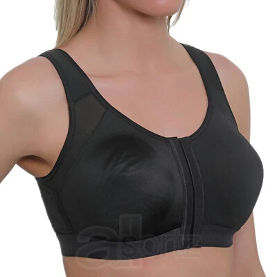 Damen Sport BH High Impact Frontverschluss Übergröße ohne Bügel ungepolstert UK - Bild 1 von 4