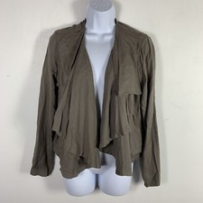 Life In Progress Womens Blazer Sz S Brown Open Drape Lightweight