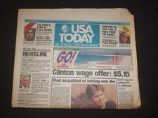 1995 FEBRUARY 3-5 USA TODAY NEWSPAPER - CLINTON WAGE OFFER: $5.15 - NP 7781