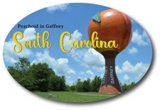 South Carolina Gaffney Peachoid Monument Palmetto State Oval Magnet Decal