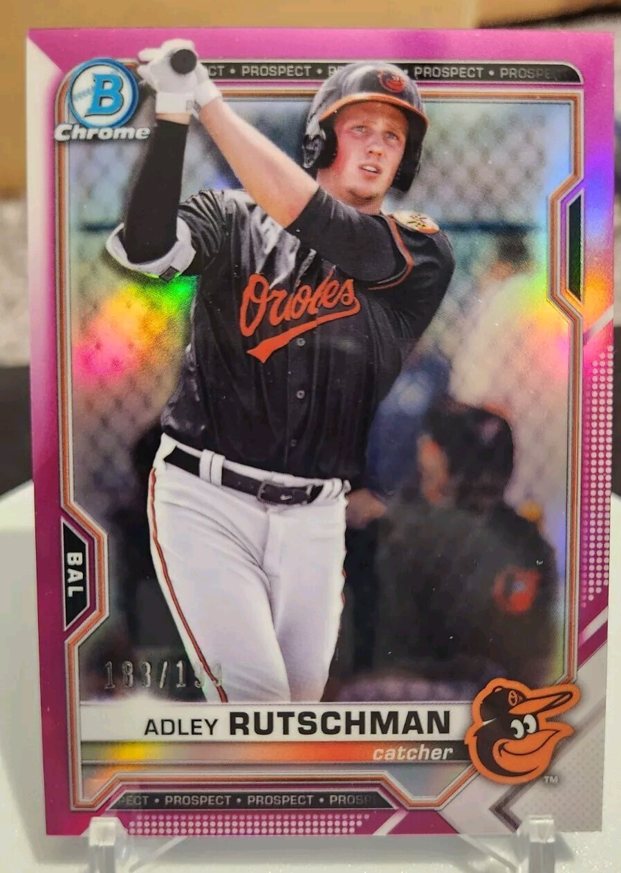 2021 Bowman Chrome Prospects Fuchsia Refractor /199 Adley Rutschman #BCP-121