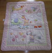 Lambs  Ivy Pink Jungle Animals Safari Kids Baby Blanket Quilt