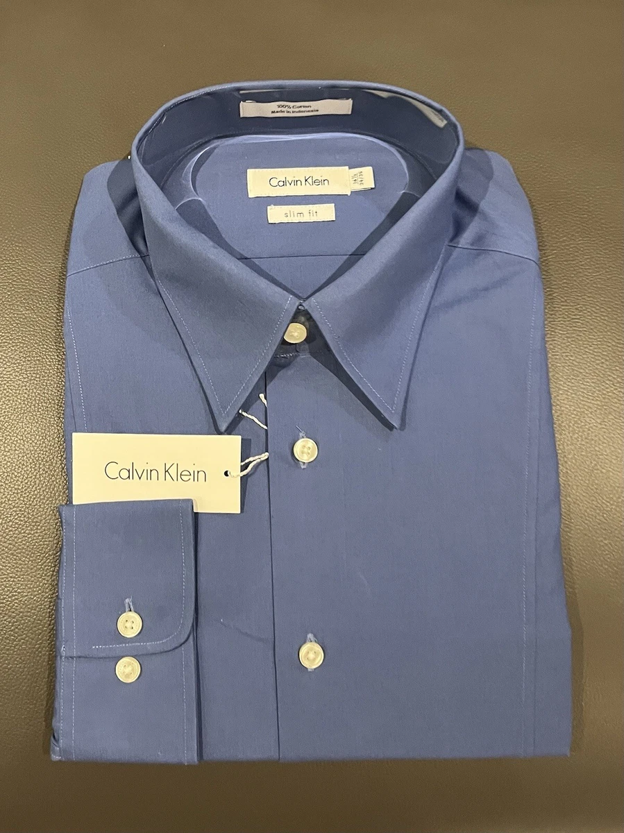 Calvin Klein Slim Fit Men Dress Shirt Non Iron 16.5 Brand New