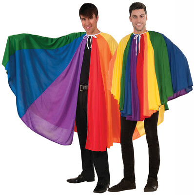 Mens Ladies Gay Pride Rainbow Cape Carnival Festival Fancy Dress