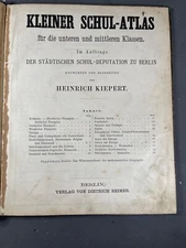 1890 Kiepert, Heinrich. Kleiner Schul-Atlas. German School 20 color maps 4077