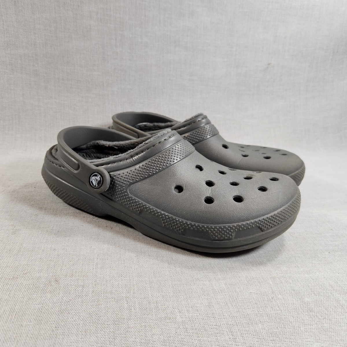 Grey Classic Lined Fur Lined Crocs Women's Crocs Unisex Classic - Main Image