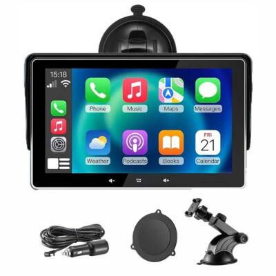 Portable 7'' Car Stereo Radio Apple Carplay Android Auto Multimedia Player Camera