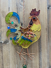 Rooster Metal/Acrylic  Suncatcher Windchime  30" x 5.5"