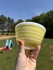VTG Pyrex 401 Mixing Bowl Milk Glass Yellow Rainbow Stripe 1 1/2 PT RARE Collect
