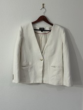 J Crew Collection Alfie Collarless Blazer Boucl Knit Jacket Womens 6 Office