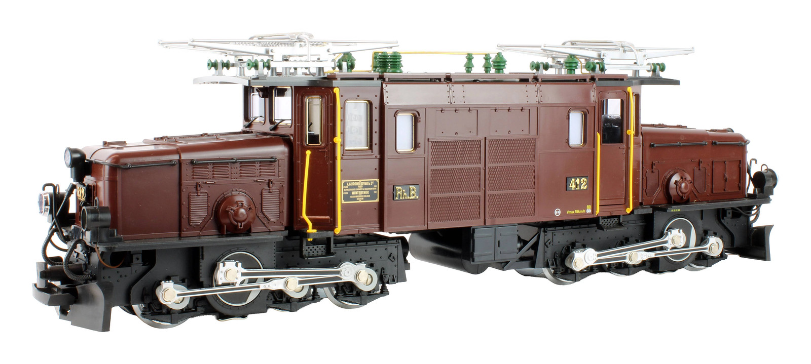 LGB 'G GAUGE' 25402 RHB BROWN GE 4/4 412 ELECTRIC LOCOMOTIVE *DCC SOUND*