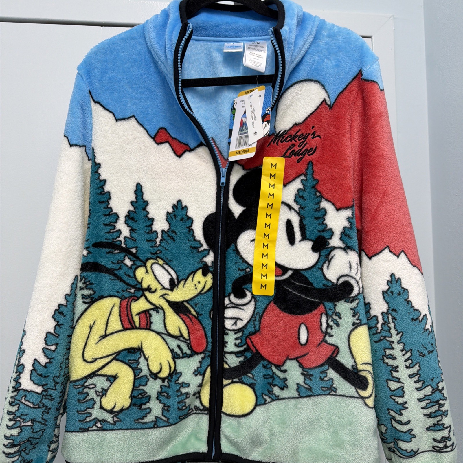 Chaqueta Personaje Mujer Mickey Mouse Mediana Cremallera Frontal Escénica Acogedora Invierno Nueva con Etiquetas