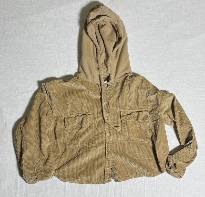 Womens American Eagle Gold Hooded Cropped Jacket (Size XL)