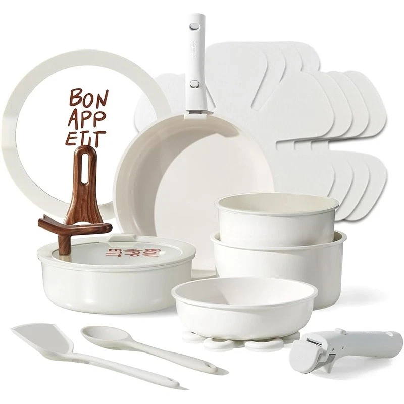 Nonstick Cookware Set Ceramic Pots Pans Removable Handle All Stove Compatible US
Opens in a new wind