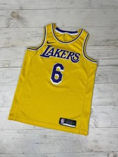 Vintage Nike Lakers LeBron James 6 NBA Basketball Jersey Men Size M Yellow