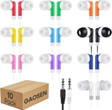 10 Pack Bulk Wired Earbuds for Classroom Students Kids, 10 Pack, Mixed Colors