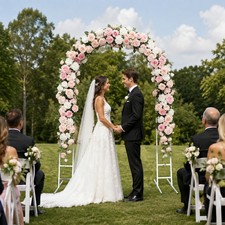 7.2ft Metal Wedding Arch, Balloon Arch Backdrop Arch Stand for Wedding, Bridal