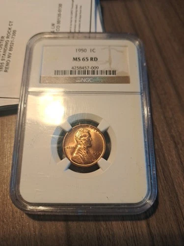 1950 Lincoln Cent NGC MS65 RD