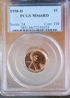1958-D Lincoln Wheat Cent PCGS MS66RD