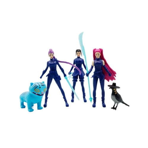 5Pcs/Set Kpop Demon Hunters Action Figure Toy Derpys Tiger Rumi Mira Zoey Sussy - Picture 8 of 8