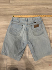 Pantalones cortos de mezclilla vintage Wrangler azul lavado claro para hombre, talla 32
