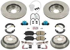 For Chevrolet Cobalt 07-08 5 Lug Front Coated Rotors & Rear Drums Rotors & Pads