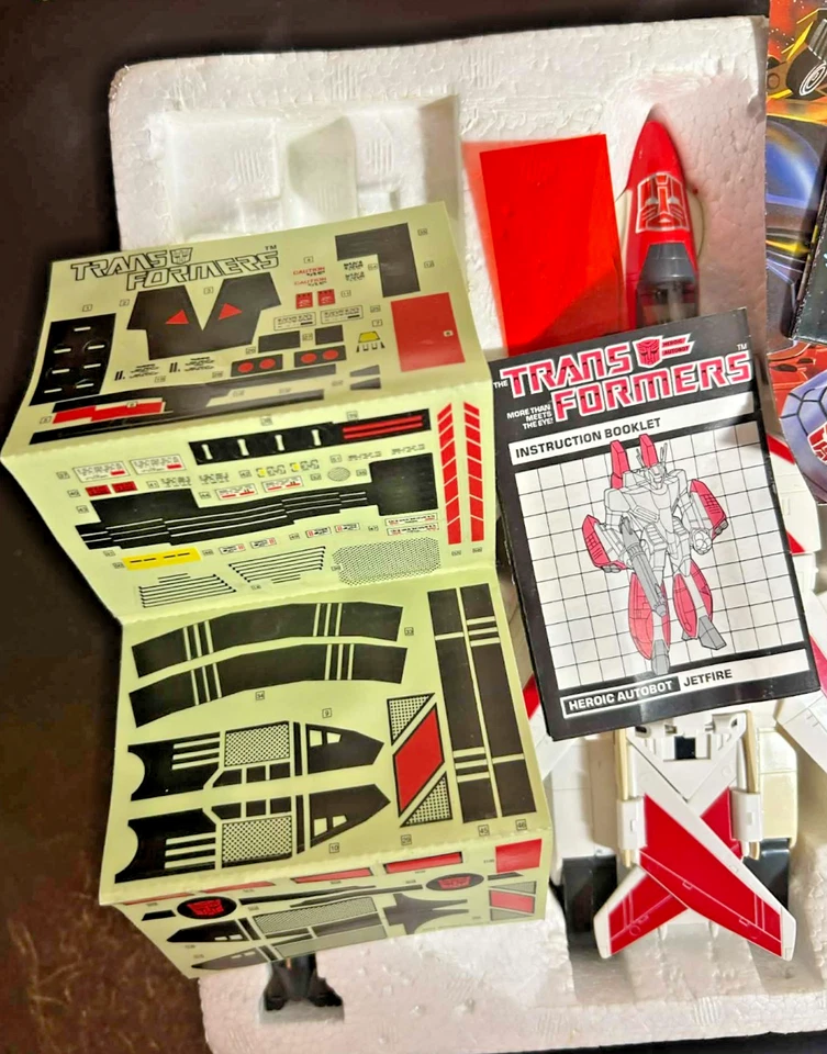 1984 HASBRO G1 TRANSFORMERS JETFIRE STICKER UNUSED 100% COMPLETE MIB BOXED - Image 2 of 4