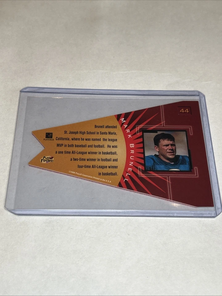 1998 Playoff Contenders Pennants Red Felt Mark Brunell #44 Jaguars - Image 2 of 2