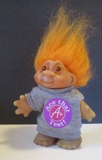   T. DAM 1986 - Troll Doll - Orange Hair / Amber Eyes - "Ace that Test " Sweater