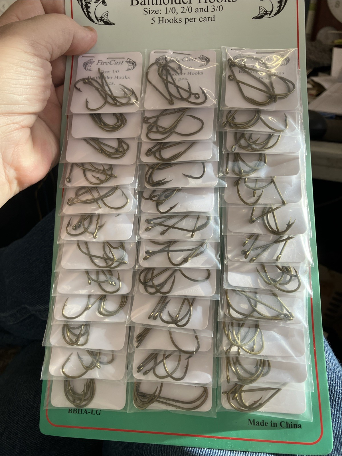 bait holder fishing hooks 36 Packs Of 5 1/0,2/0,3/0 12 Each