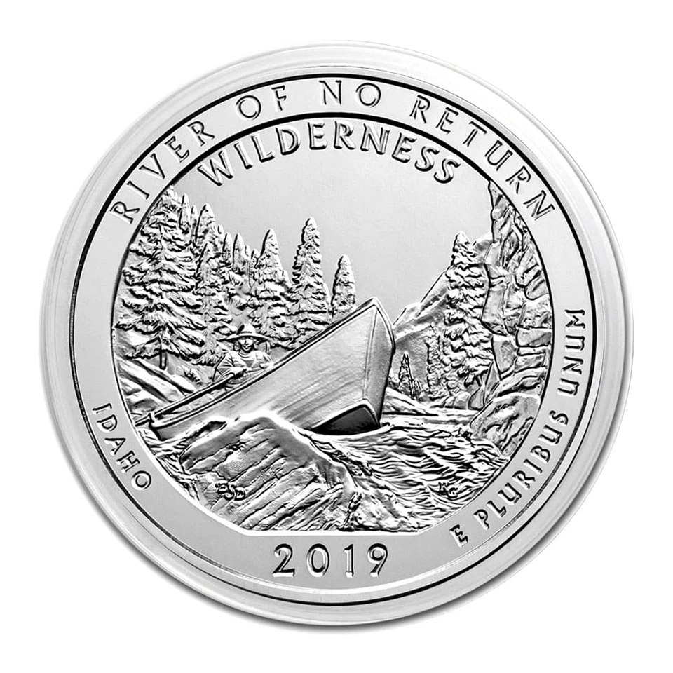 2019 $.25 5 oz Silver America the Beautiful Frank Church River Idaho - Image 2 of 3