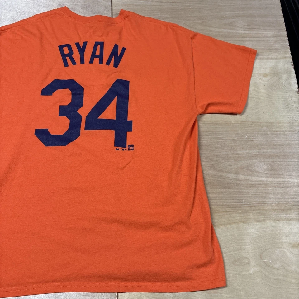 Nolan Ryan #34 T-shirt Men’s XL Houston Astros Majestic Orange  - Image 3 of 4