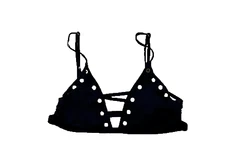 Tinibikini Swimwear Bikini Top Size S Black Padded Small Biker Style