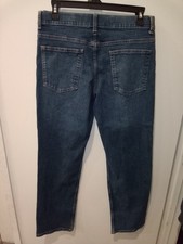 Boys Straight Fit Blue Denim Jeans 14 Husky Button Medium Wash