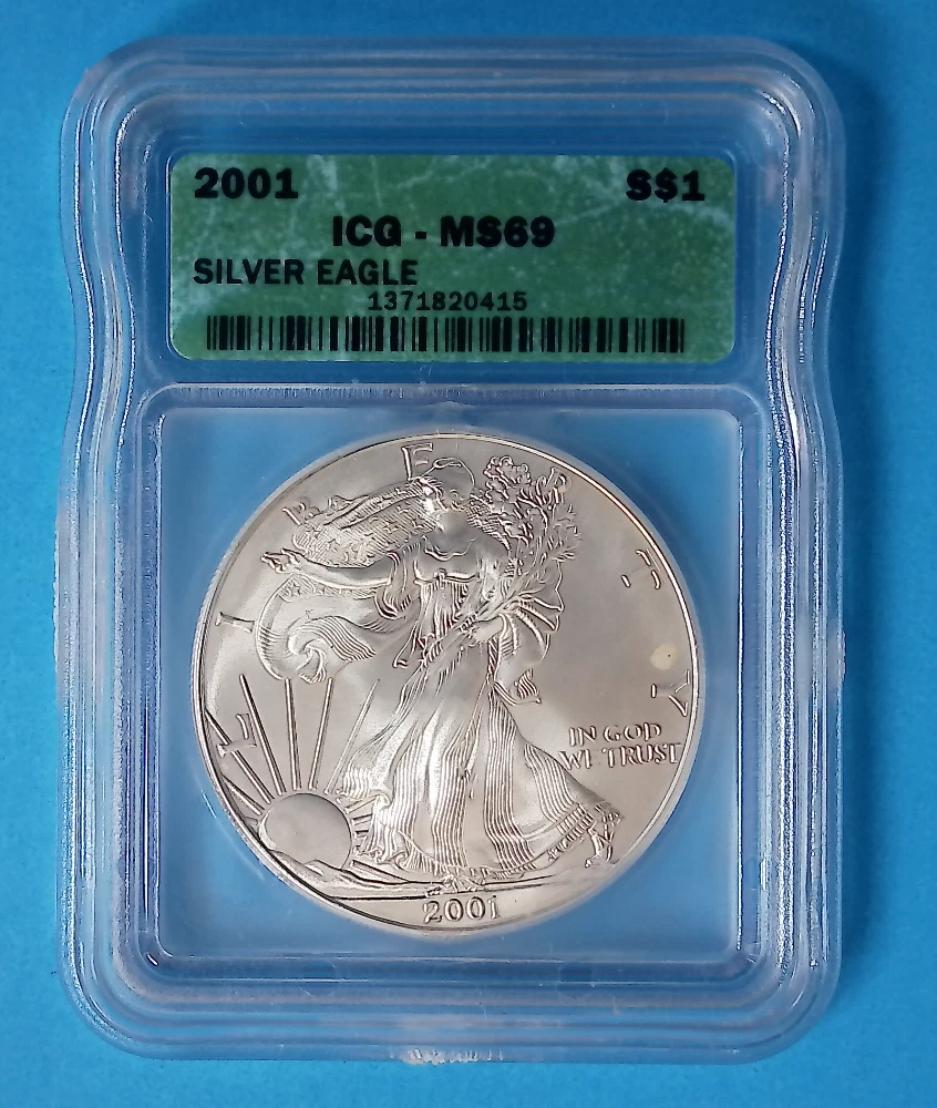 2001年 アメリカンシルバーイーグル ICGMS69 9/11 Tribute 2001 MS69 Silver Eagle - NYFD signed | US Coins