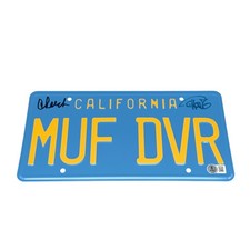 Cheech Marin & Tommy Chong Signed MUF DVR License Plate Autograph Beckett COA